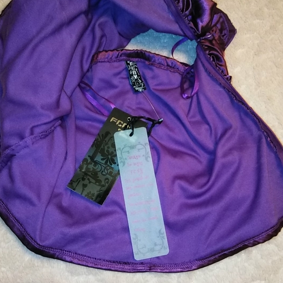 💜 Purple Ruffled 💜Halter Chain Detail 💜Necklace - Picture 8 of 12